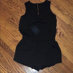 Black Tank Top Romper With Lace Detail Size 2